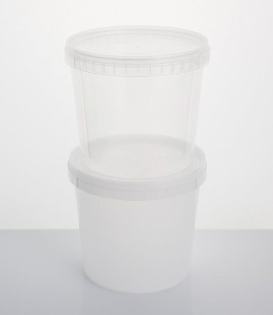 1 litre round tamper evident container & lid