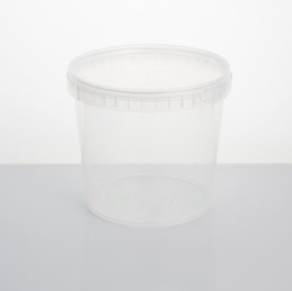 1 litre round tamper evident container & lid