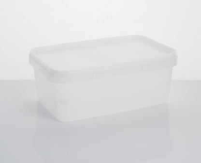 1 litre rectangle tamper evident container & lid