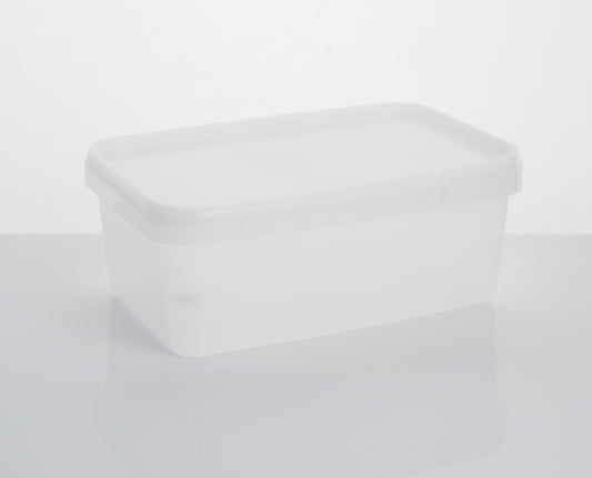 1 litre rectangle tamper evident container & lid